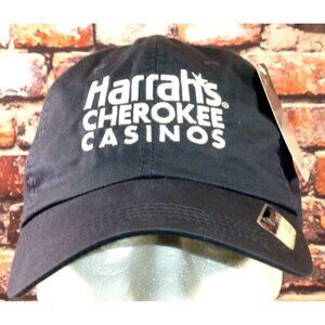 NWT Harrahs Cherokee Casinos Navy Baseball Cap Ahead Lightweight Classic Fit Adj
